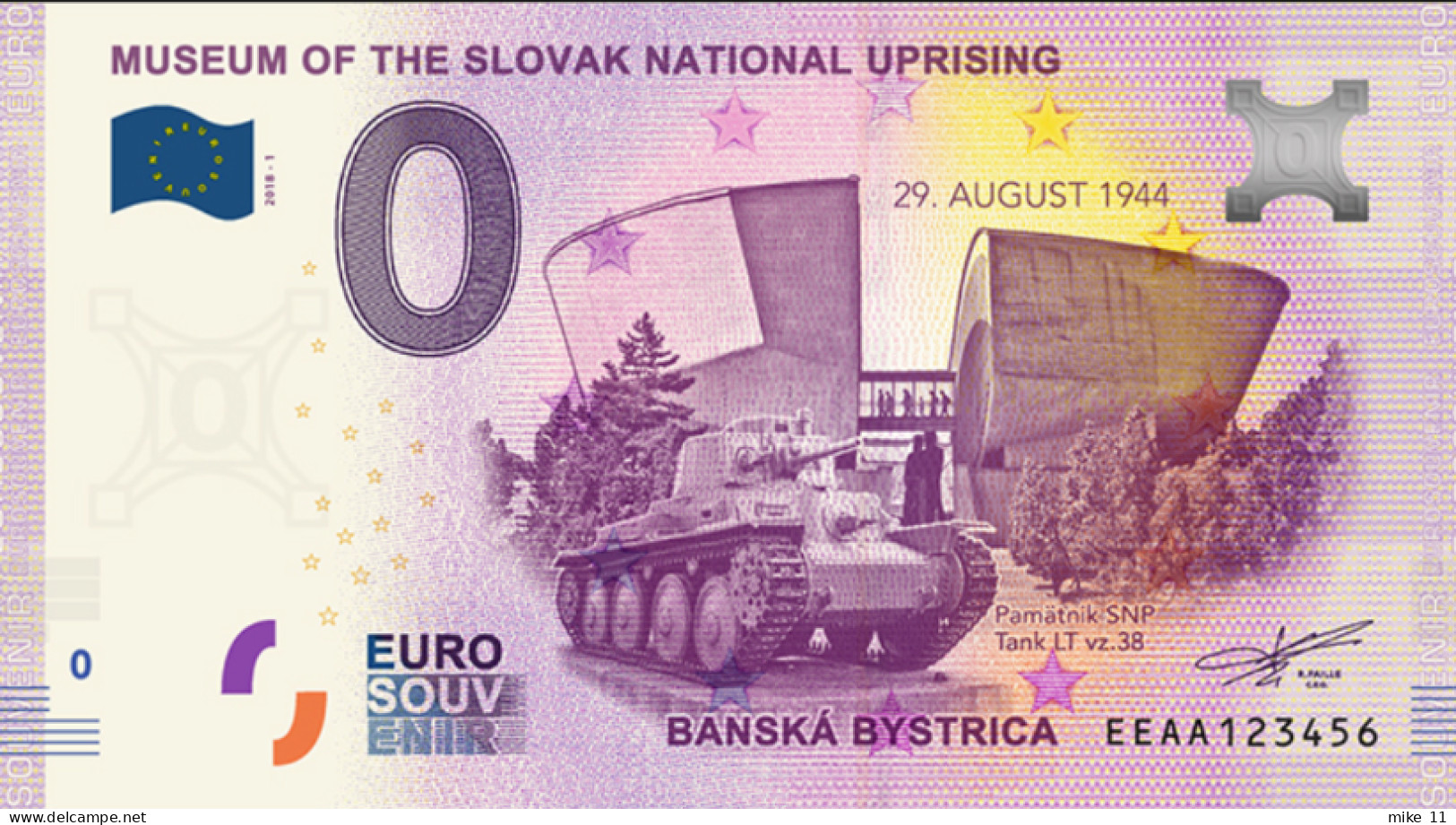 0 Euro Souvenir MUSEUM OF THE SLOVAK NATIONAL UPRISING Slovakia EEAA 2018-1 - Autres - Europe