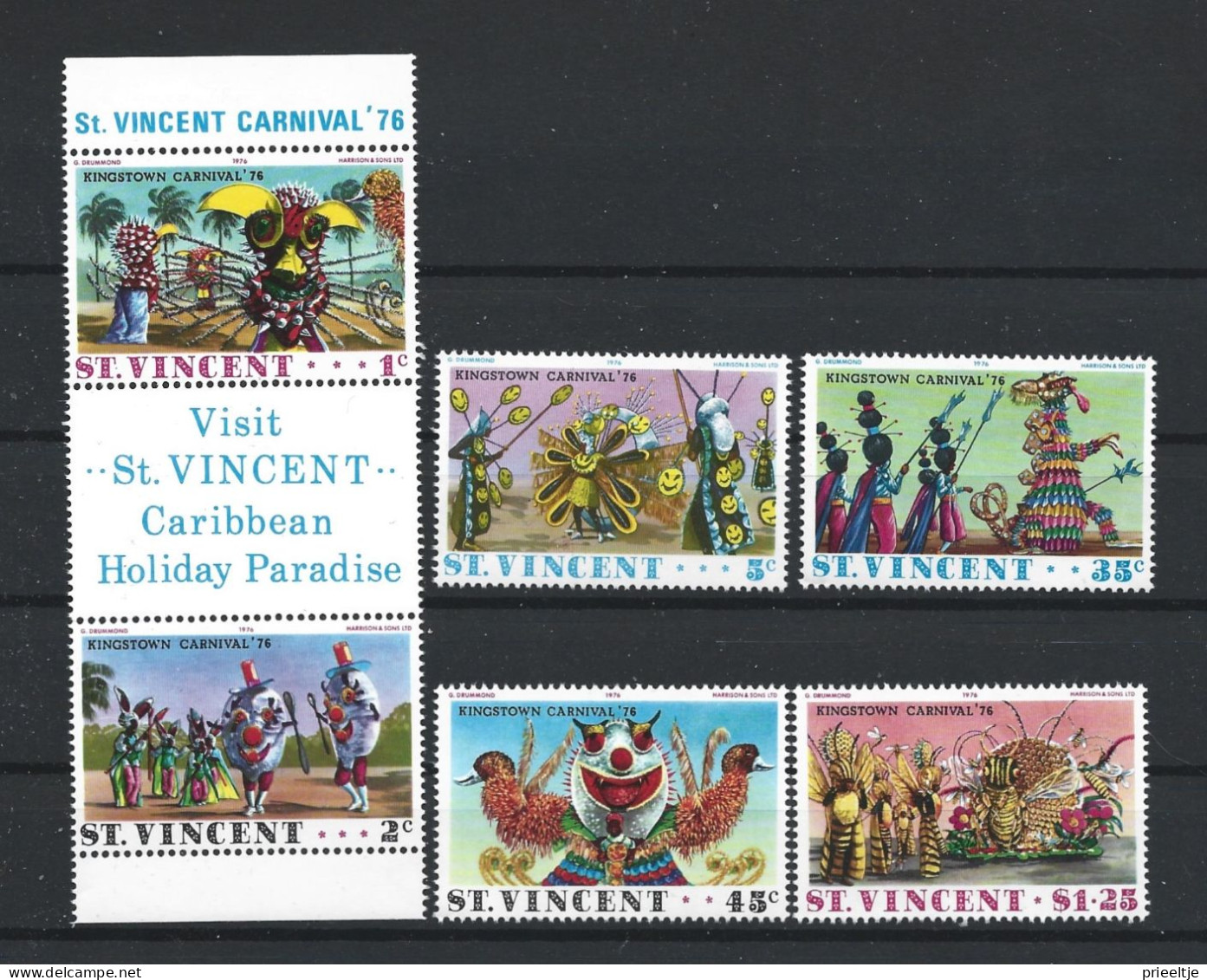 St Vincent 1976 Carnival Y.T. 436/441 ** - St.Vincent (...-1979)