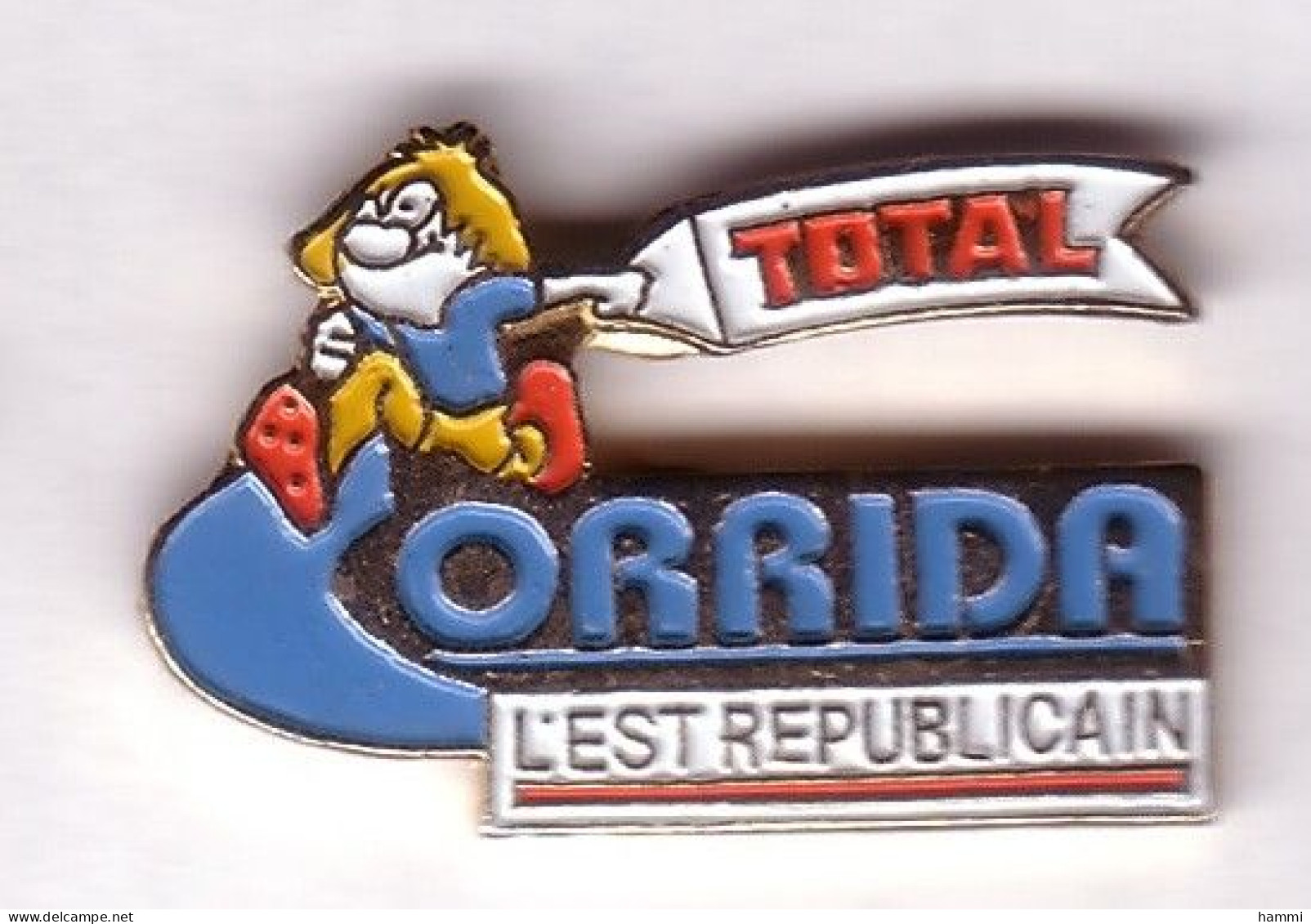 D392 Pin's Carburant Pétrole Total Course Corrida L'est Républicain Journal Media ÉPINAL VOSGES Achat Immédiat - Brandstoffen