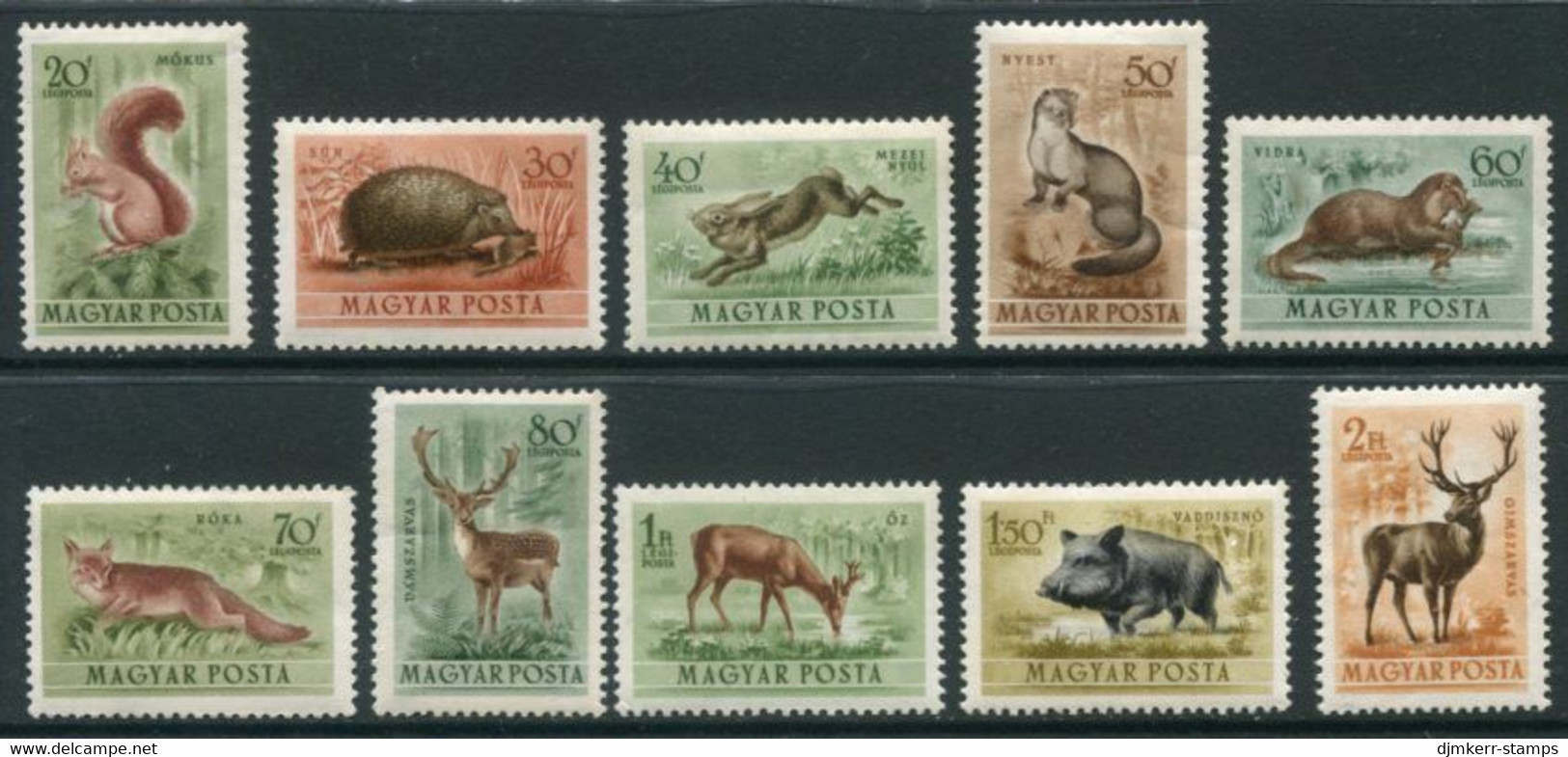 HUNGARY 1953 Forest Mammals MNH / **  Michel 1285-94 - Nuevos