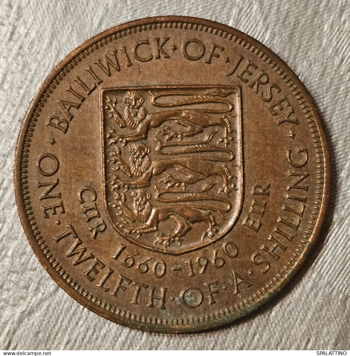 BAILIWICK OF JERSEY- 1/12 SHILLING 1960. - Channel Islands