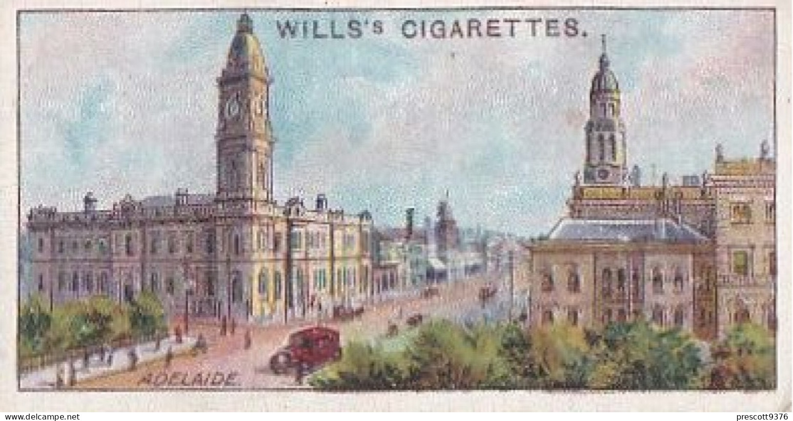 27 King William St, Adelaide  - Australia O/S Dominions 1915 -  Wills Cigarette Card -   - Antique - 3x7cms - Wills