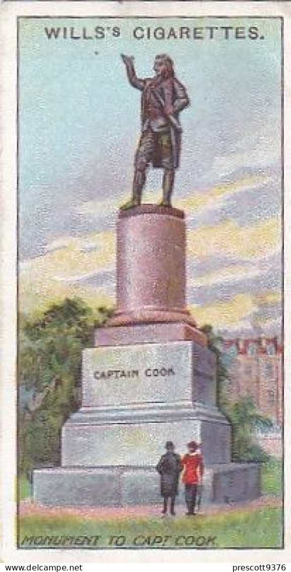6 Sydney, Captain Cook Monument  - Australia O/S Dominions 1915 -  Wills Cigarette Card -   - Antique - 3x7cms - Wills