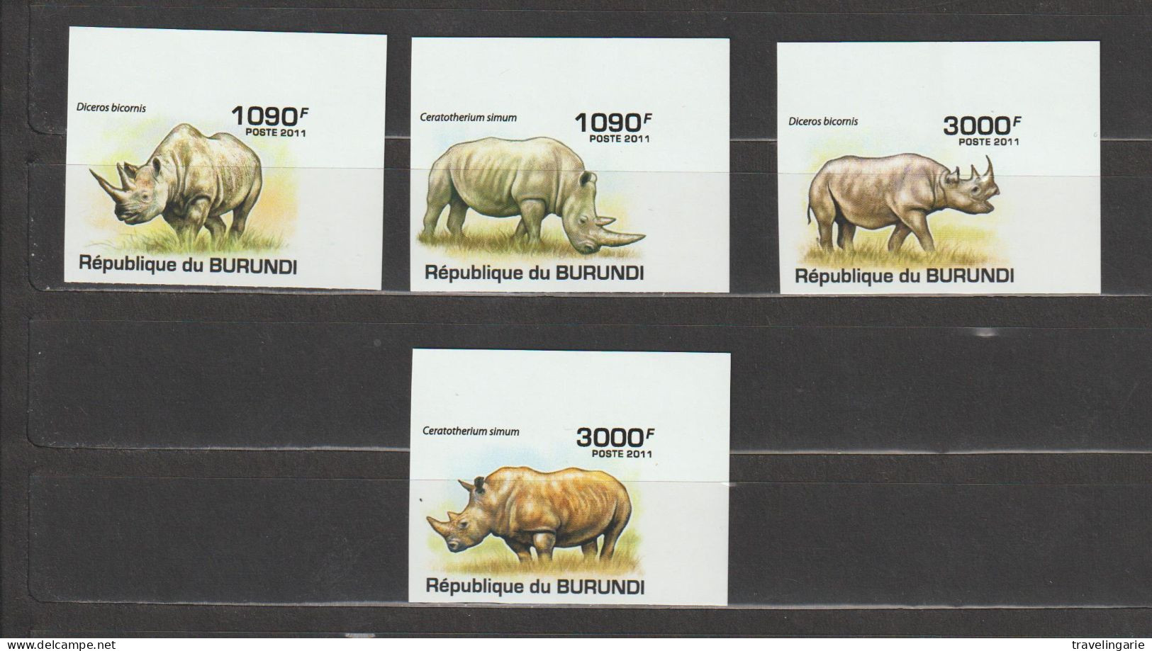 Burundi 2011 Rhinos / Les Rinoceros Imperforate / ND MNH/** - Rinocerontes