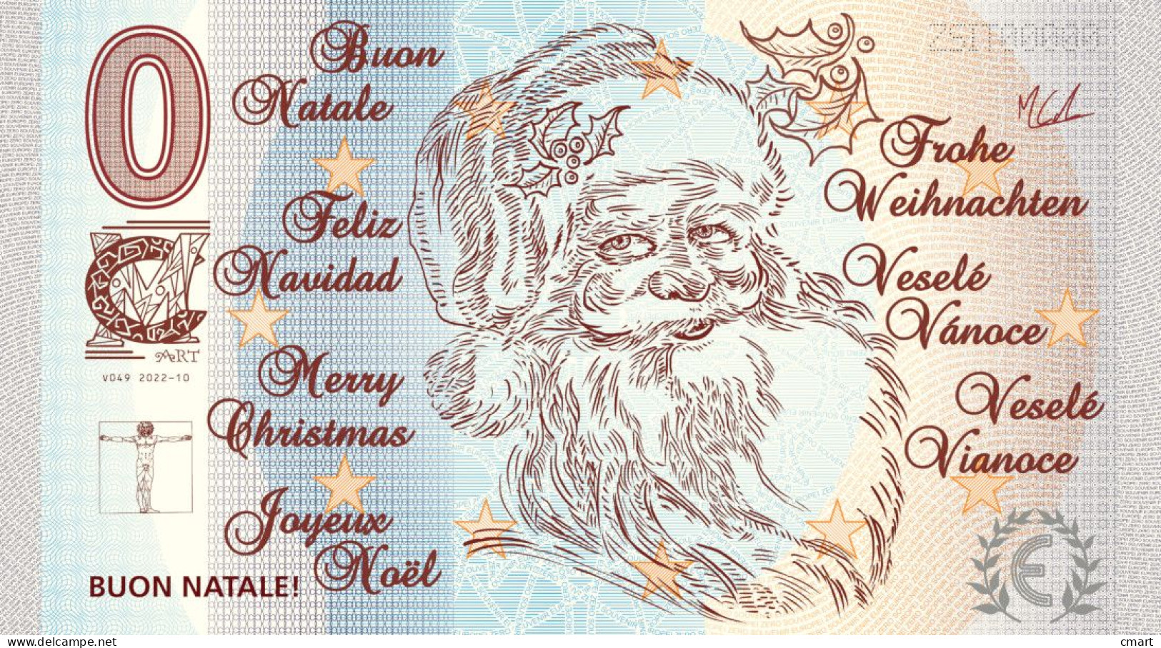 Banconota Zero Euro Souvenir  "CMART" Babbo Natale Bellissimo Ricordo Di Natale - Sonstige – Europa