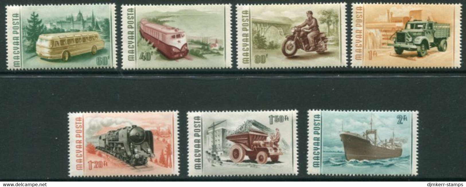 HUNGARY 1955 Transport MNH / **.  Michel 1453-59 - Unused Stamps