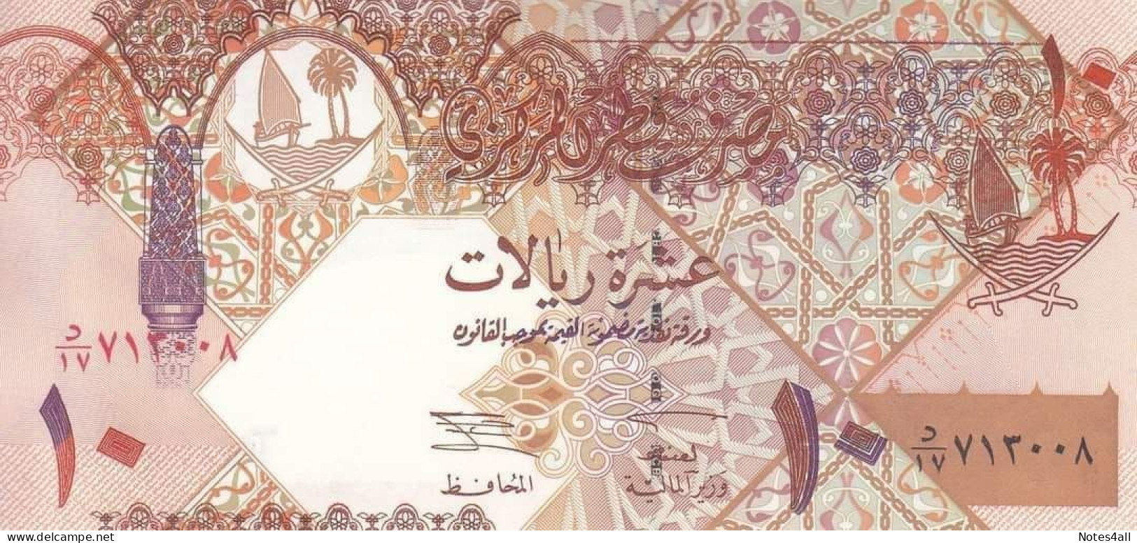 QATAR 10 RIYAL 2008 P-30 UNC ' - Qatar