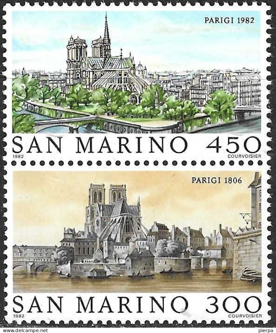 SAN MARINO - 1982 - PARIGI - DITTICO  -  NUOVO MNH** ( YVERT 1057\8- MICHEL 1261\2PAAR - SS 1102\3) - Unused Stamps