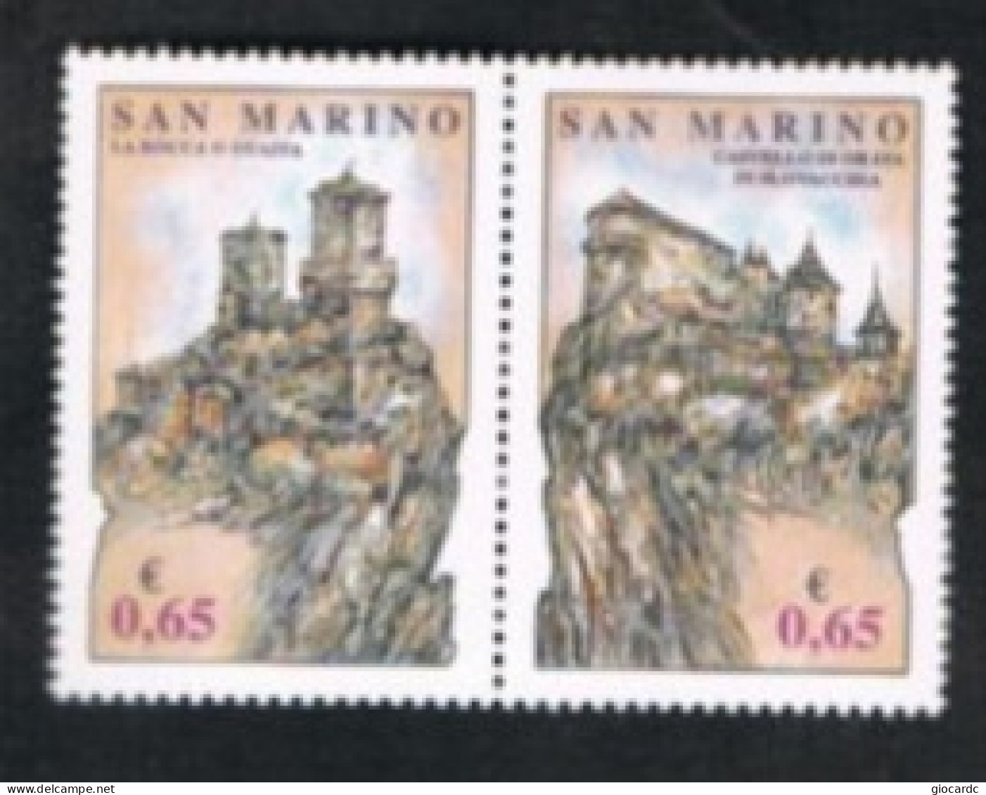 SAN MARINO - UN 2151.2152 - 2007 ROCCHE DI LIBERTA' (COMPLET SET OF 2 STAMPS SE-TENANT, BY BF)  - MINT ** - Unused Stamps