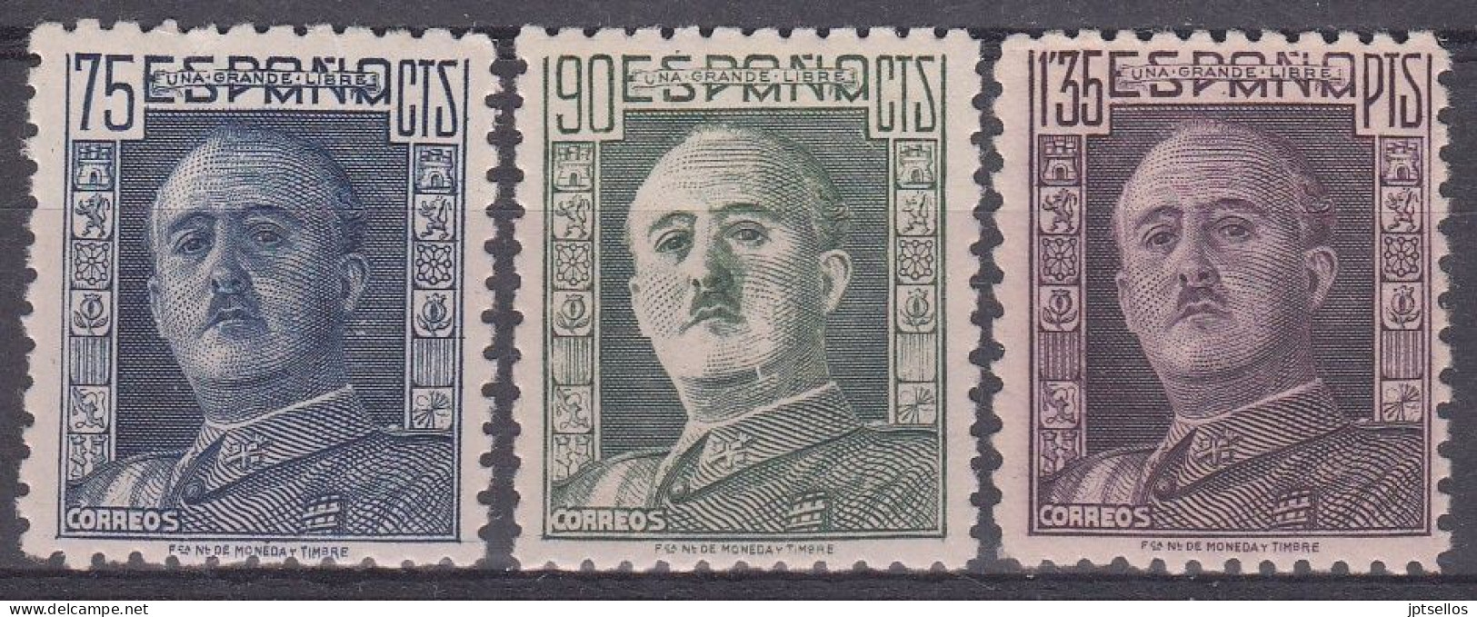 ESPAÑA 1946-1947 Nº 999/1001 NUEVO, SIN FIJASELLOS - Unused Stamps