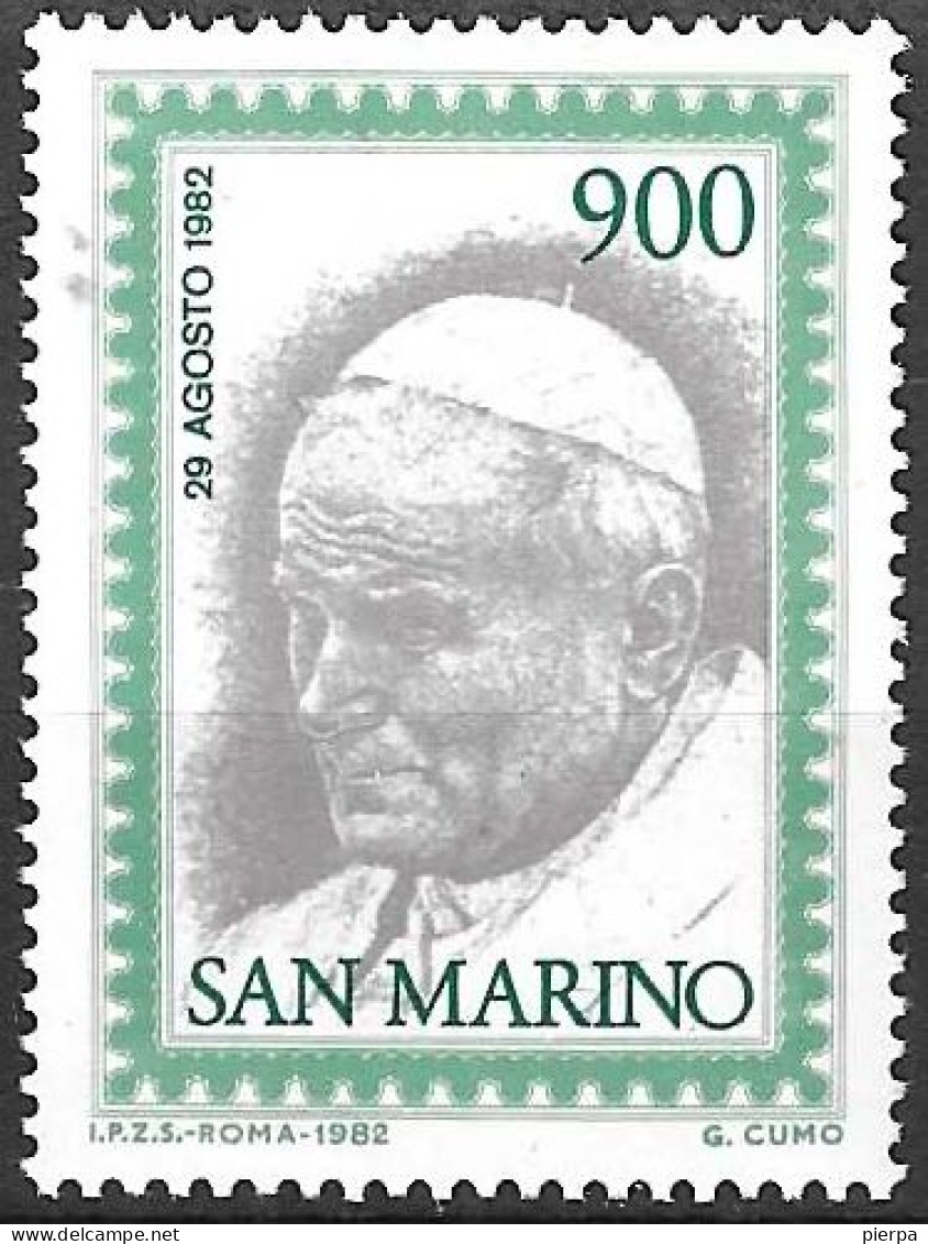 SAN MARINO - 1982- PAPA PAOLO GIOVANNI II -  NUOVO MNH** ( YVERT 1062- MICHEL 1264 - SS 1105) - Unused Stamps