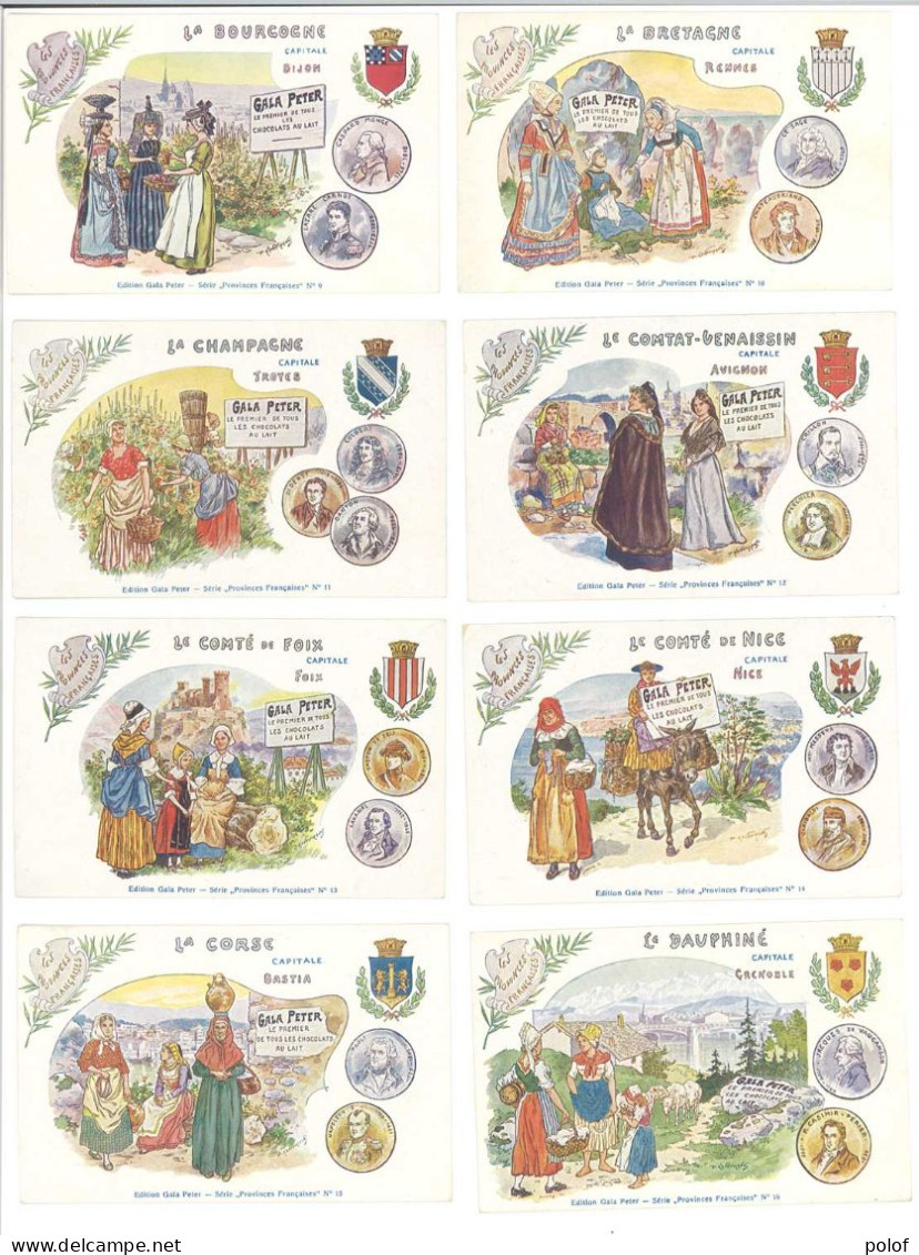 KAUFFMANN P. - Rare Lot De 36 CPA - Les Provinces Françaises - Gala Peter (Chocolat) Belles Scènes - Blasons, Monnaie(4) - Kauffmann, Paul