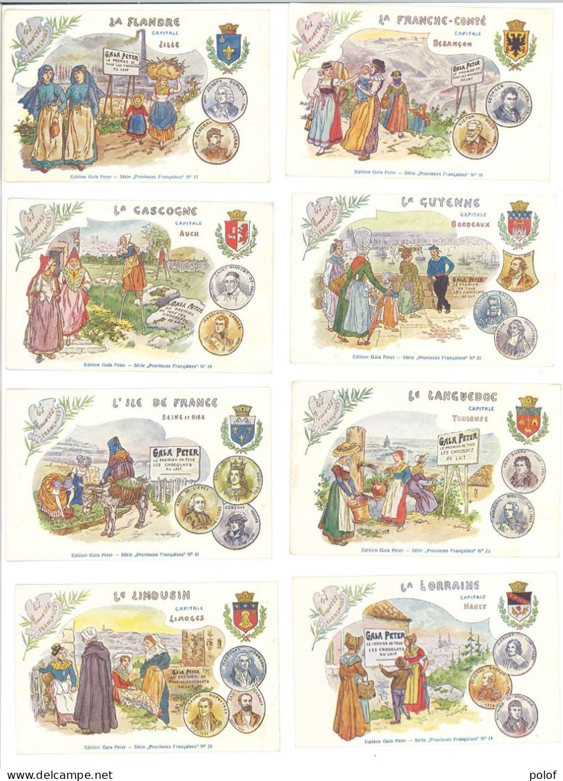 KAUFFMANN P. - Rare Lot De 36 CPA - Les Provinces Françaises - Gala Peter (Chocolat) Belles Scènes - Blasons, Monnaie(4) - Kauffmann, Paul