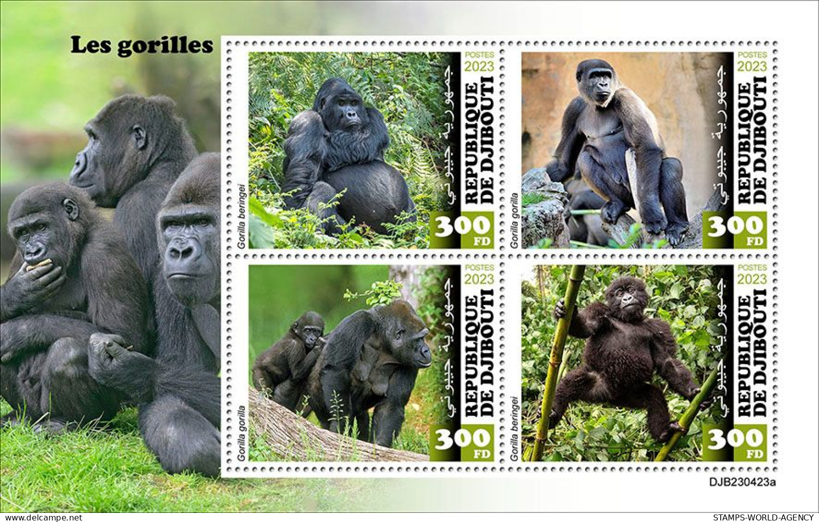 2024-01 - DJIBOUTI- GORILLAS       4V  MNH** - Gorilas