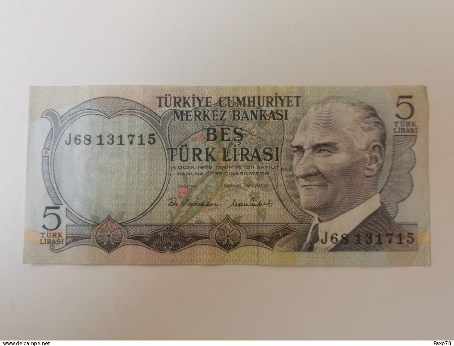 Turquie, 5 Lirasi 1970 - Türkei