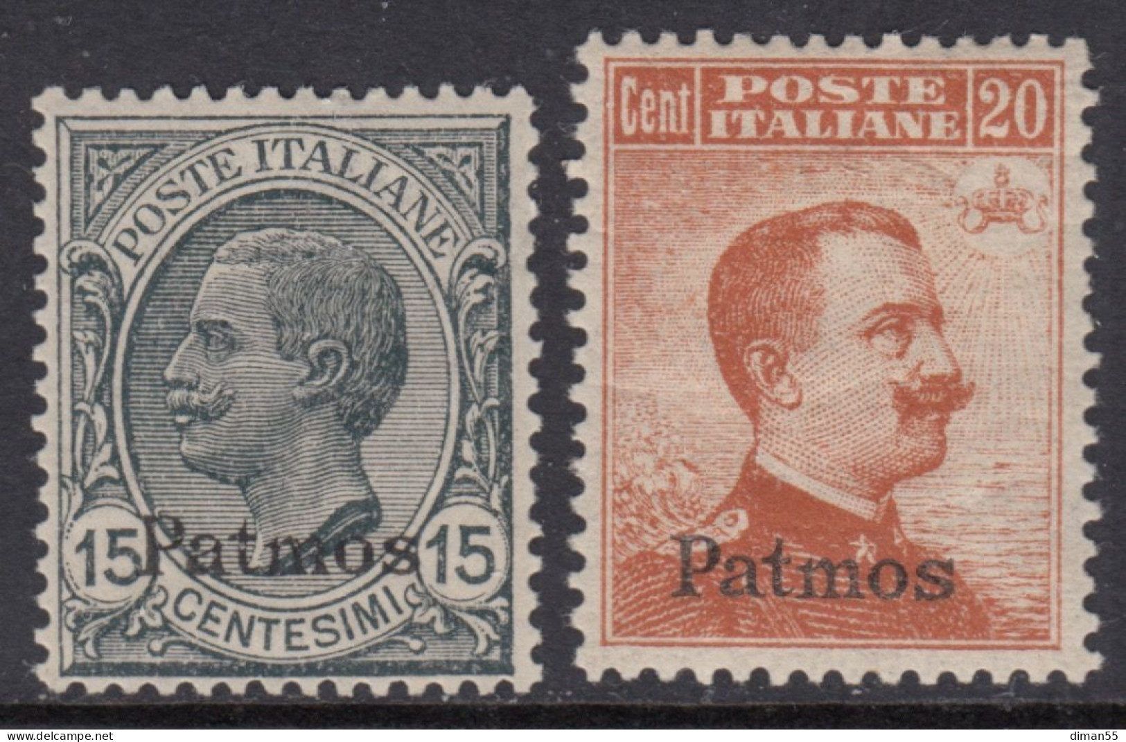 EGEO - PATMOS - N. 10-11 - Cv 840 Euro SUPER CENTRATI - MNH**/MH* - Egée (Patmo)