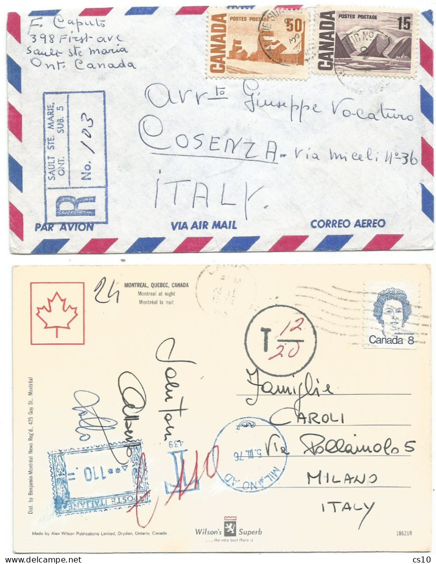 Canada Modern Postal History Lot # 9 Items With Airmail  Registered Cvs Sp.Delivery, First Class, Bklt Panes, Taxed - Postgeschiedenis