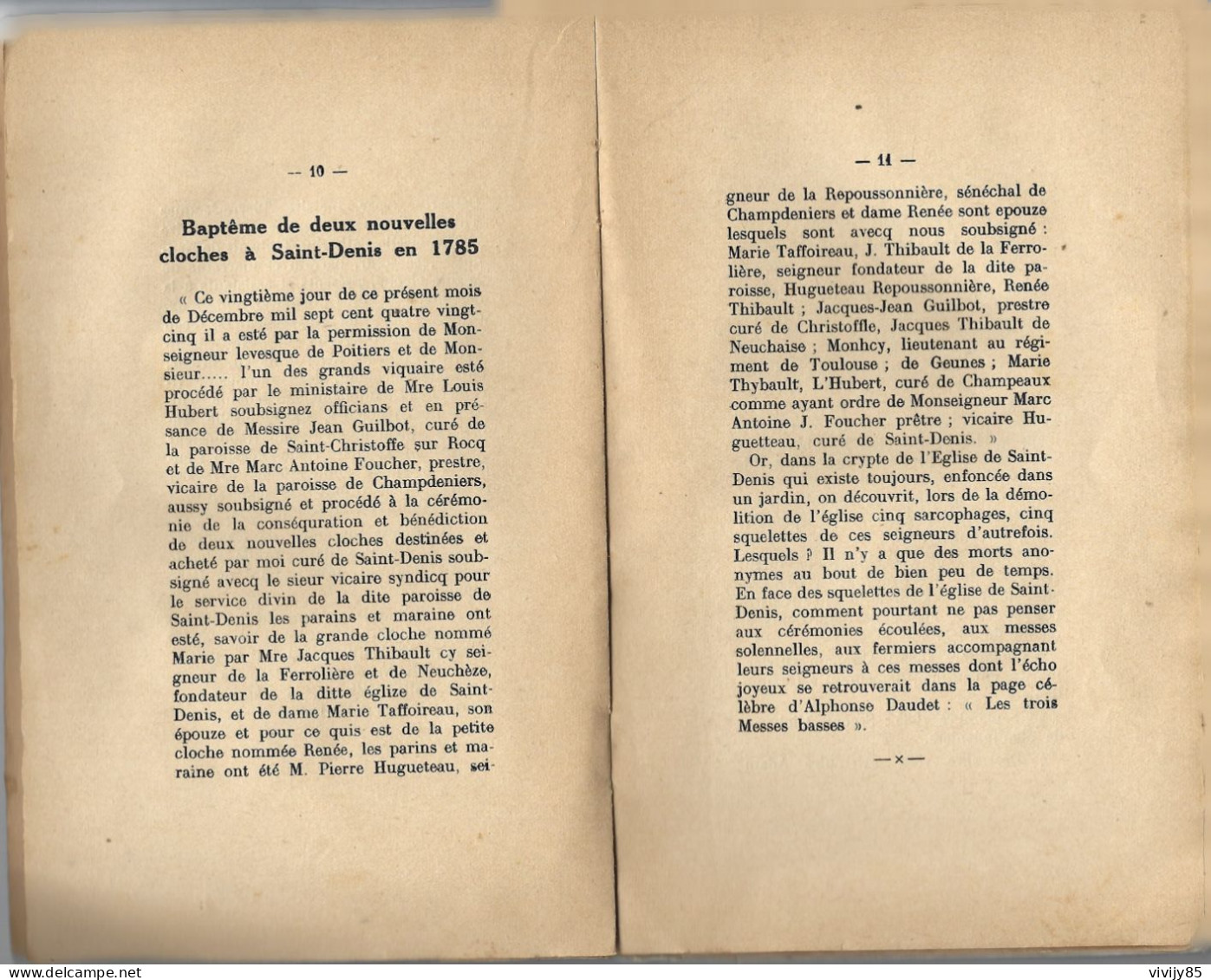 79 -St MAIXENT L' ECOLE- Rare Petit Livre Monographie De St DENIS PUYRAVEAU 1936 - Aquitaine