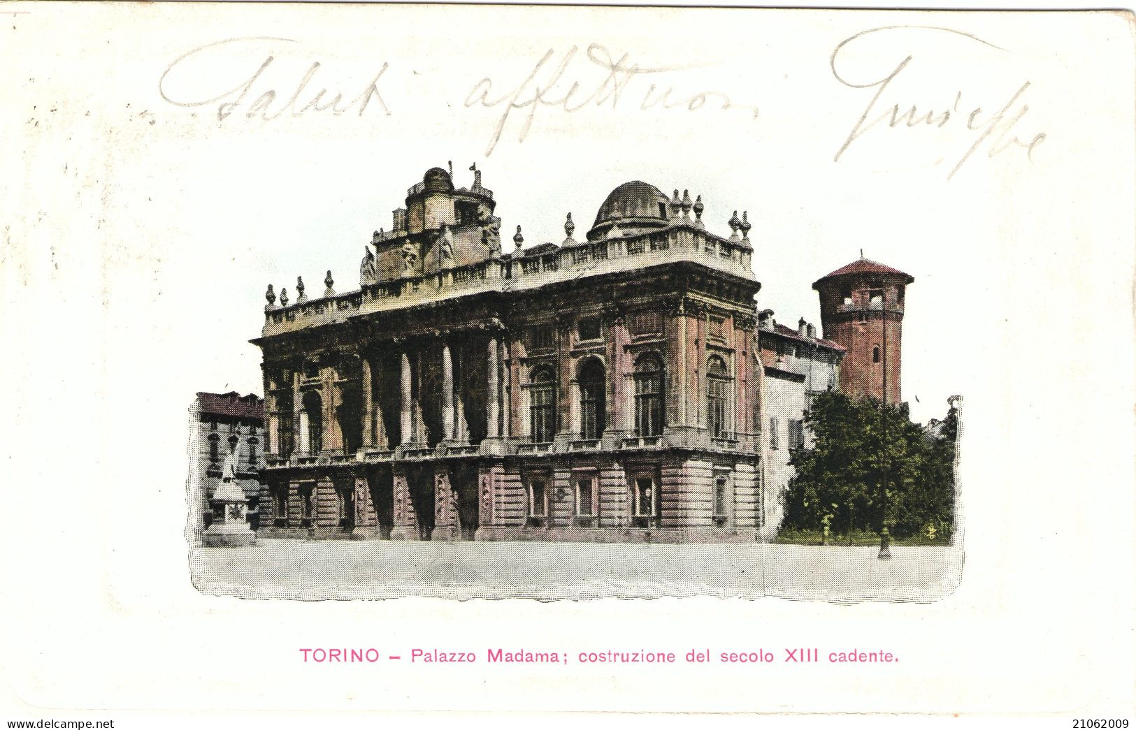 TORINO - PALAZZO MADAMA, ACQUERELLATA - V1912, FORMATO PICCOLO - Palazzo Madama