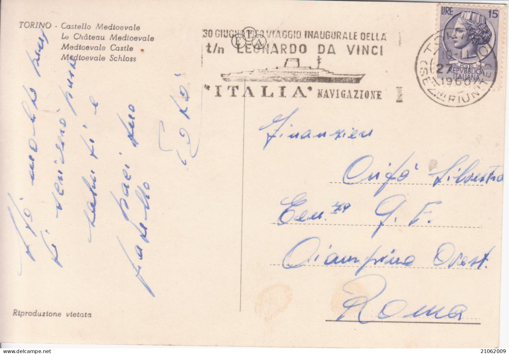 TORINO - CASTLE CHATEAU SCHLOSS CASTELLO DEL VALENTINO - BORGO MEDIOEVALE SUL PO - V1960 - Castello Del Valentino