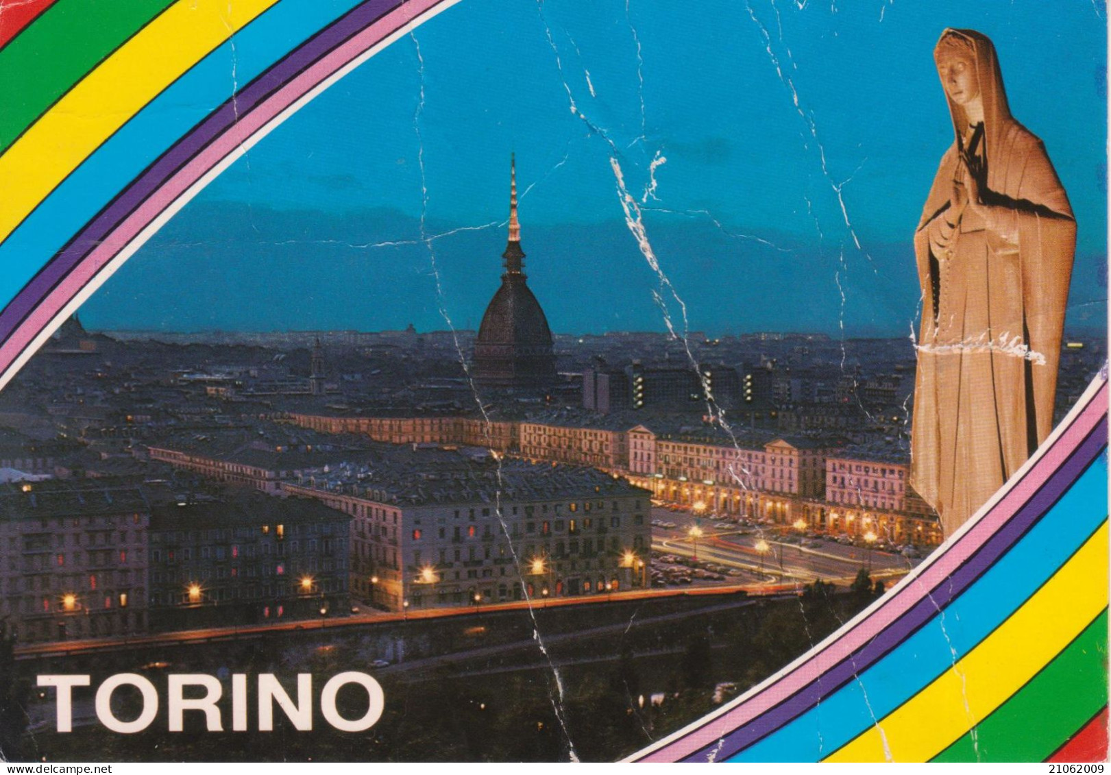 TORINO - PANORAMA PIAZZA VITTORIO VENETO E MOLE ANTONELLIANA DA MONTE CAPPUCCINI - STATUA MADONNA DEI LAVORATORI - V1990 - Multi-vues, Vues Panoramiques