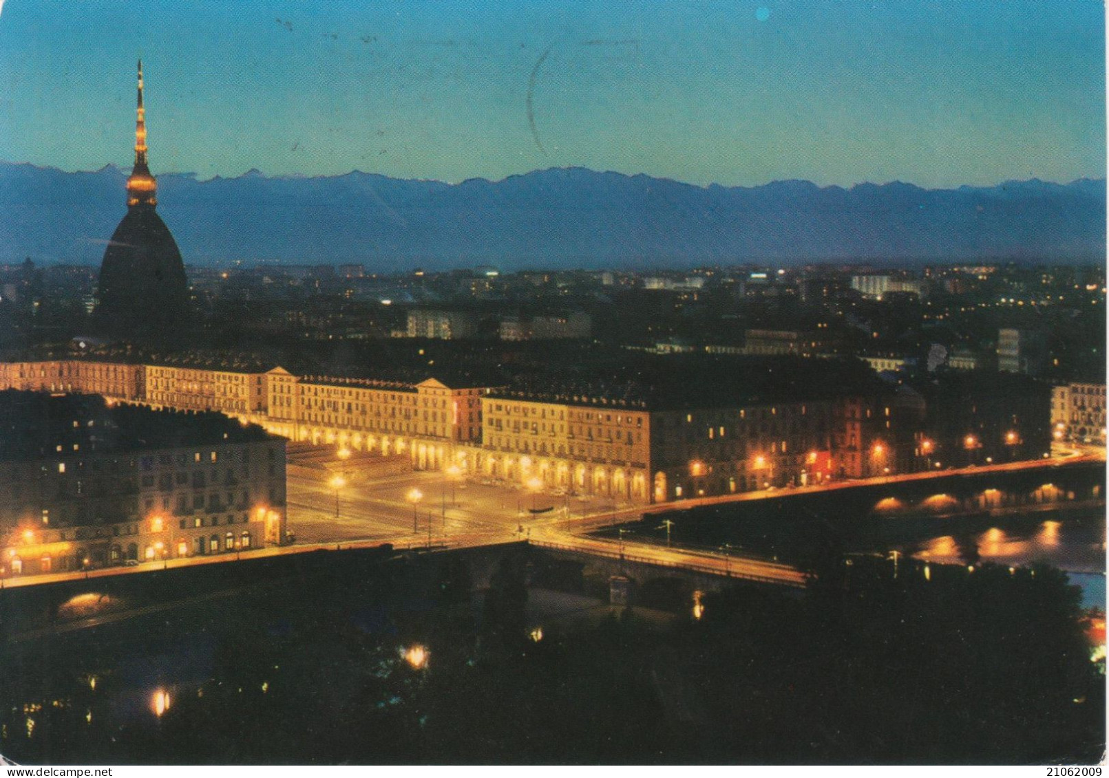 TORINO - PANORAMA - PIAZZA VITTORIO VENETO E MOLE ANTONELLIANA, VISTE DAL MONTE DEI CAPPUCCINI - NOTTURNO - V1969 - Panoramic Views