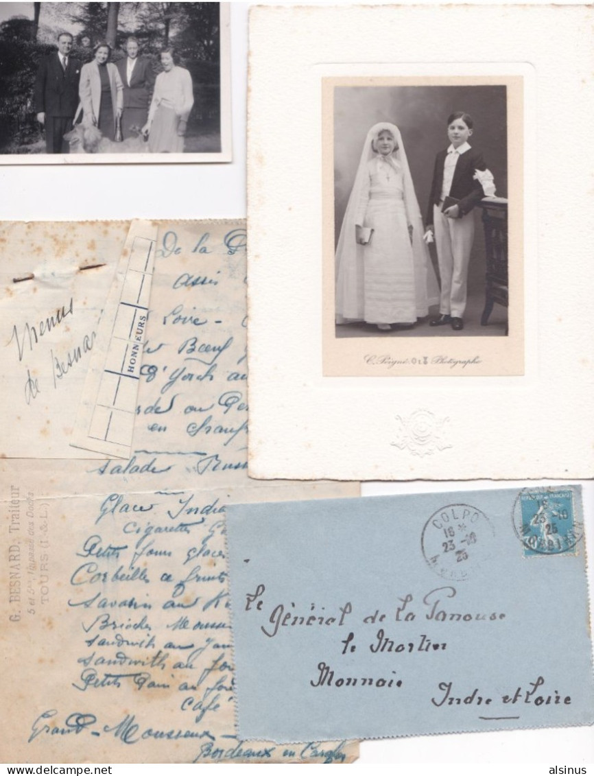 MARIAGE DE FRANCOISE DE LA PANOUSE ET DU COMTE DE SALIS - 27 OCTOBRE 1925 - CARTES DE VISITE- LETTRES DIVERSES