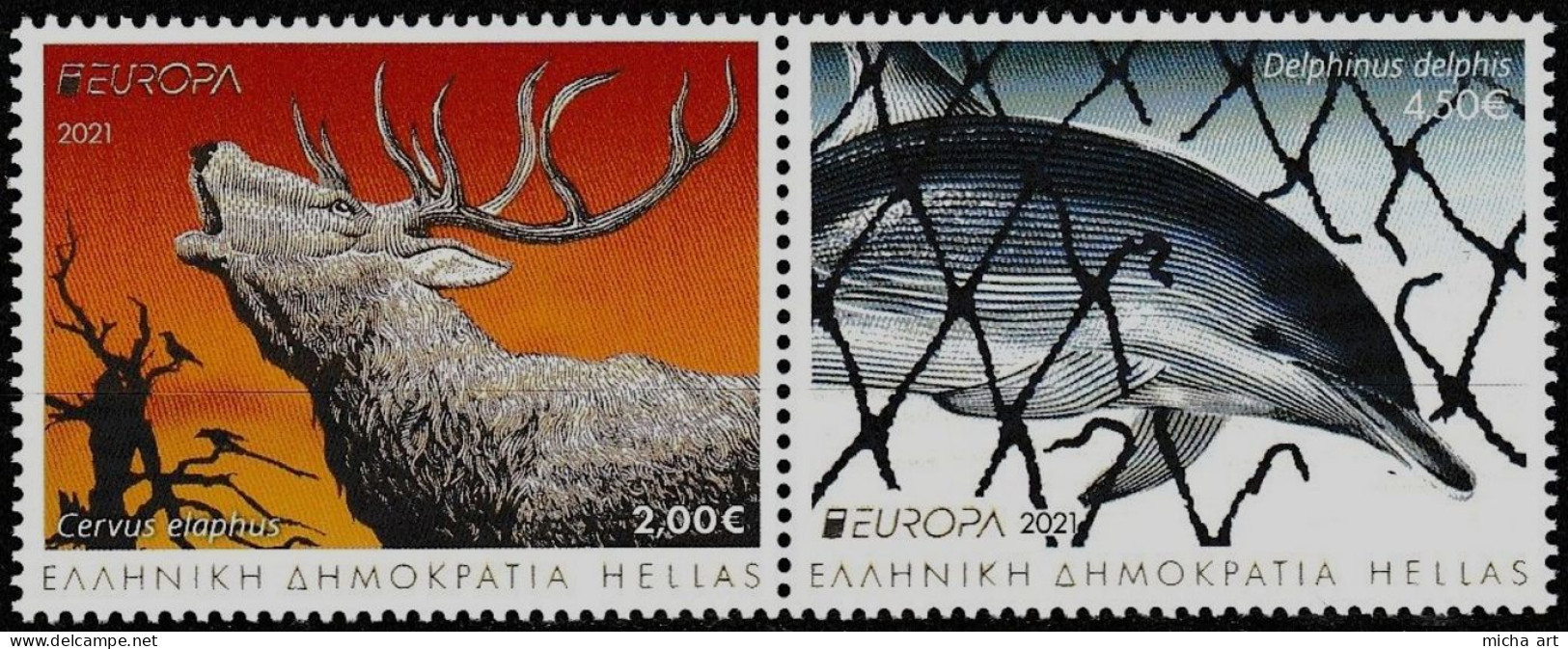 Greece 2021 Europa Cept "Endangered National Wildlife" Set MNH - Unused Stamps