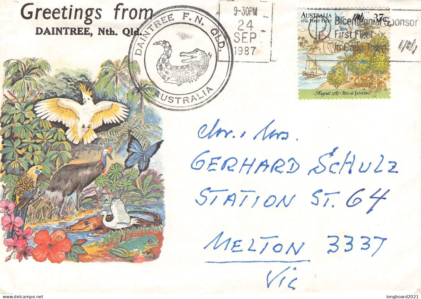AUSTRALIA - MAIL DAINTREE - MELTON 1987 / 4598 - Lettres & Documents