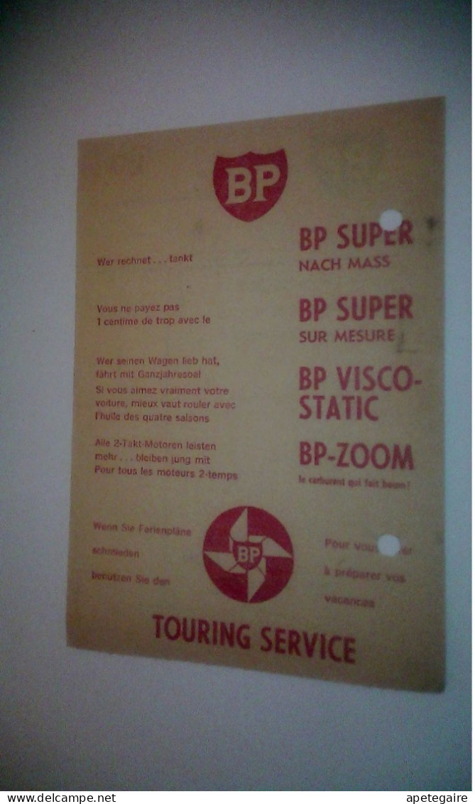 Suisse Otterbach  Vieux Papier Facture Station BP Année 1965  Garage Station Service Tschop AV - Svizzera