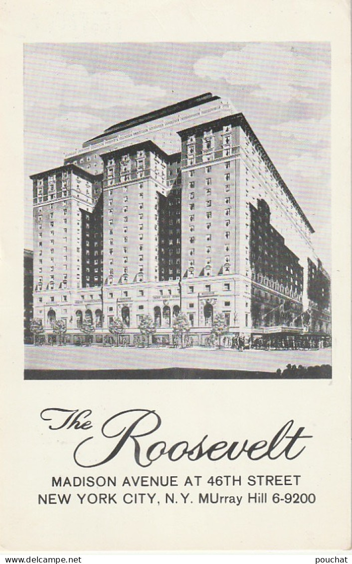 UR -(21) " THE ROOSEVELT "- HOTEL , MADISON AVENUE - NEW YORK - ETATS UNIS D' AMERIQUE - 2 SCANS - Cafés, Hôtels & Restaurants