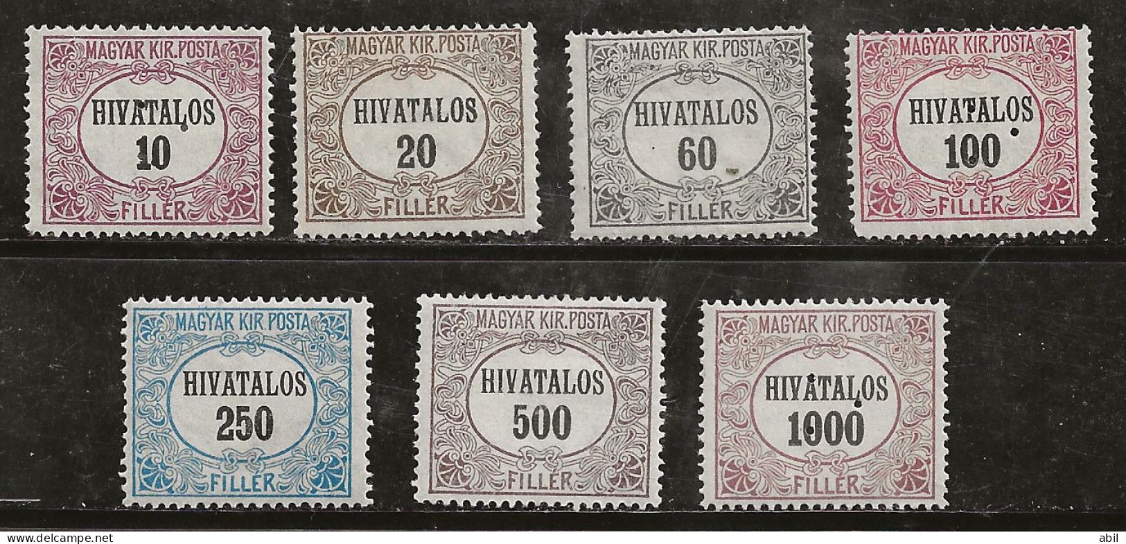 Hongrie 1921 N° Y&T : SE 1 à 8 * - Dienstzegels