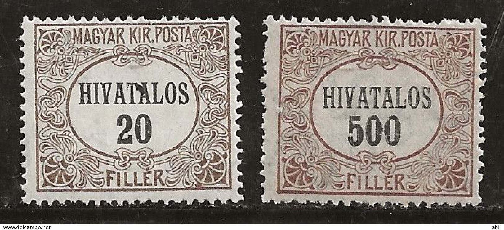 Hongrie 1921 N° Y&T : SE 2 Et 7 ** - Dienstzegels