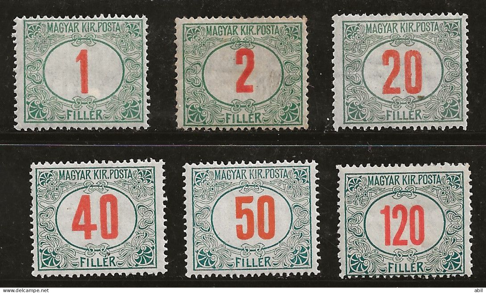 Hongrie 1915-1920 N° Y&T : TT 34,35,41,44 Et 45 * - Portomarken