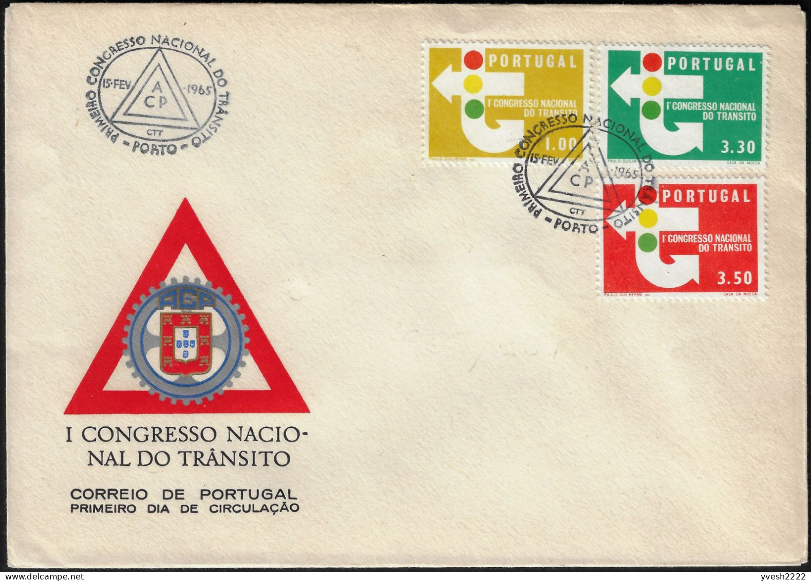 Portugal 1965 Y&T 955 à 957. FDC, Congrès National De La Circulation Routière - Accidentes Y Seguridad Vial