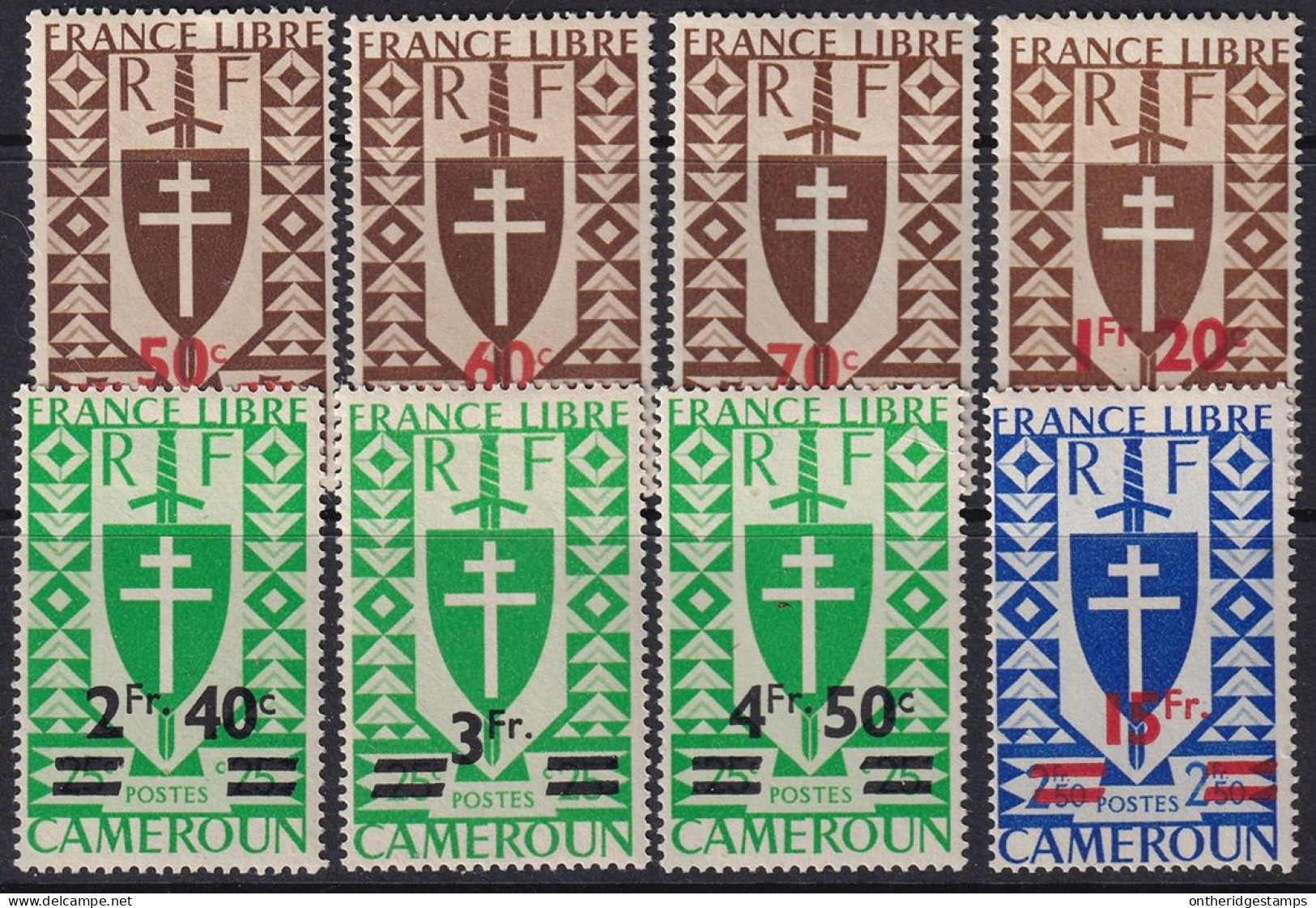 Cameroun 1945 Sc 297A-303 Yt 266-73 Set Most MH* - Luchtpost