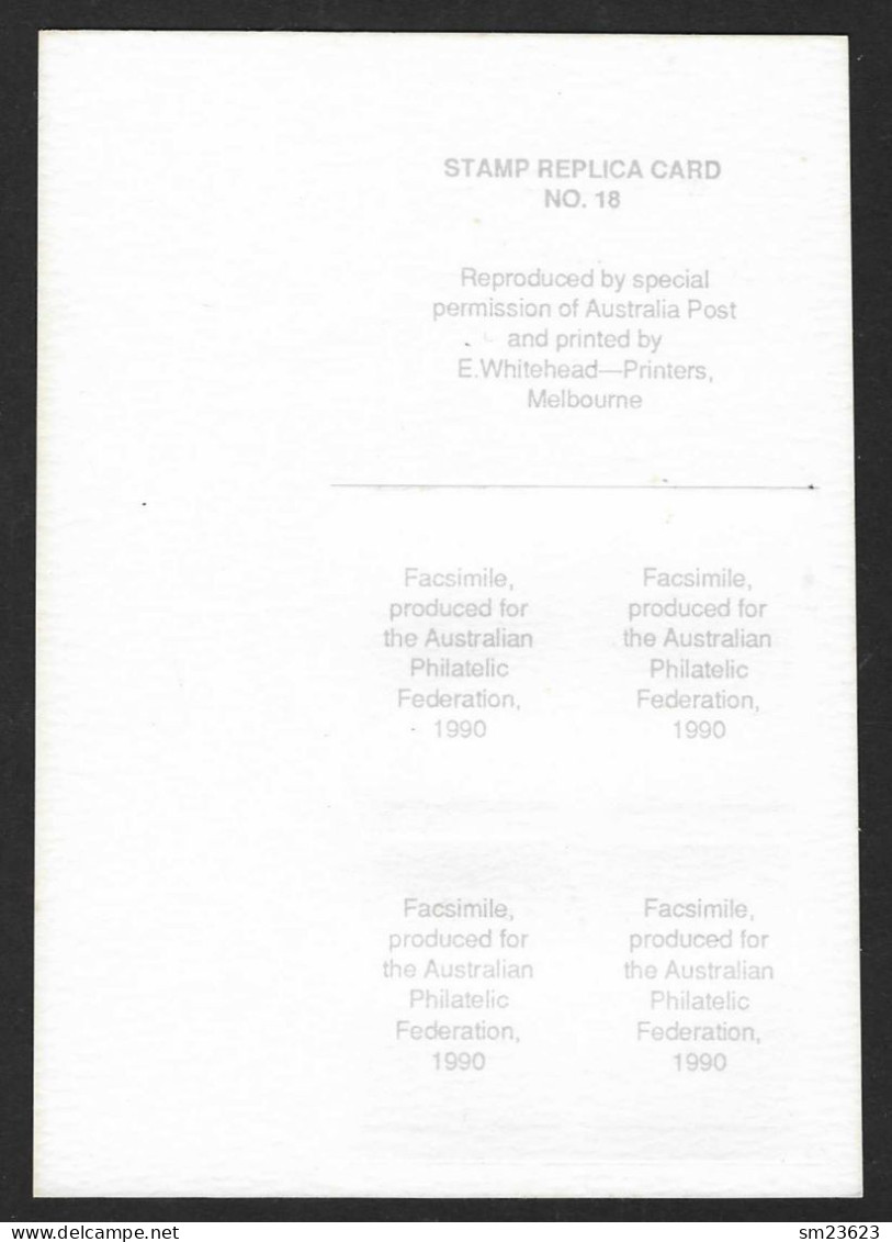 Australien 1940  Mi.Nr. 156 / 159 , Stamp Replica Card No.18 - Postfrisch / MNH (**) - On Paper Druck - Sonstige & Ohne Zuordnung