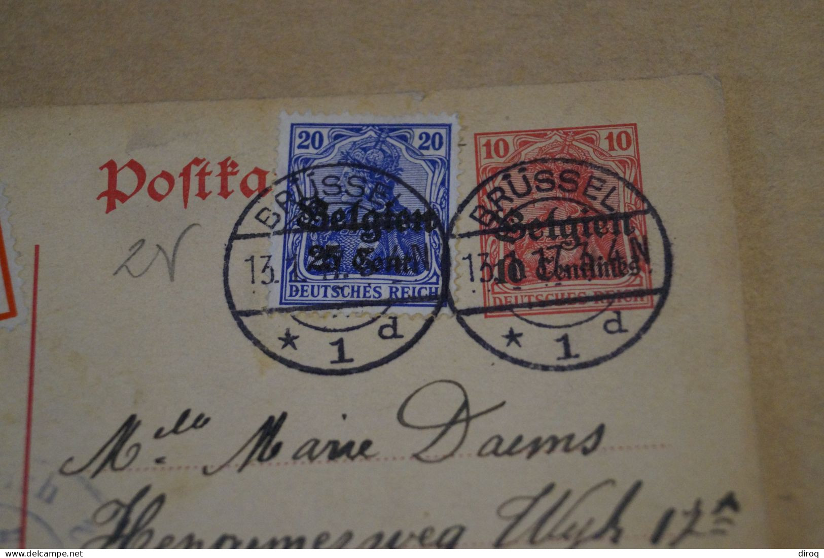 Guerre 14-18,recommandé,courrier Avec Belle Oblitération Militaire,1917 ,censure ,pour Collection - OC38/54 Occupazione Belga In Germania