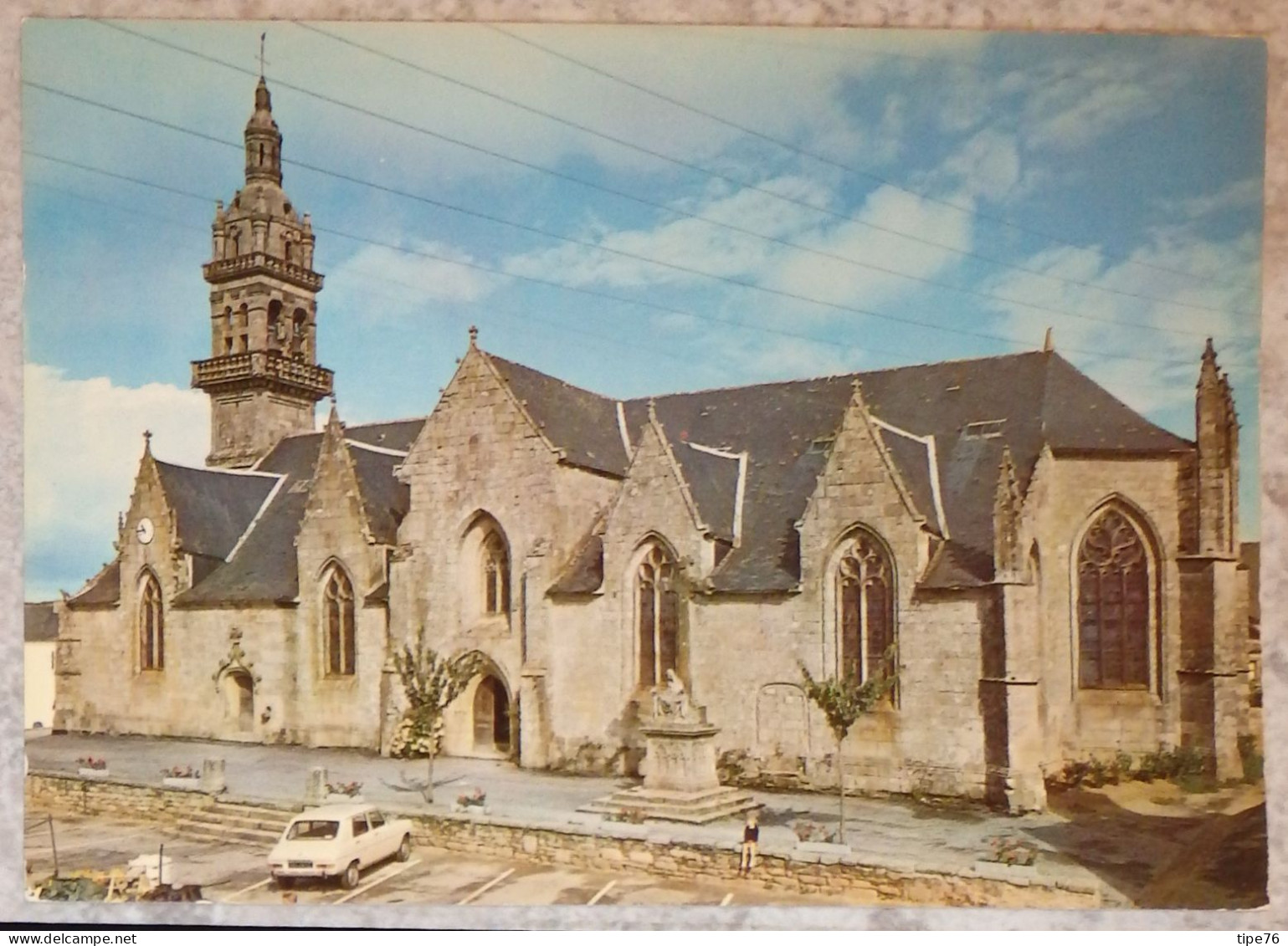 56 Morbihan CPM Gourin L'église Et Le Calvaire Voiture Simca - Gourin