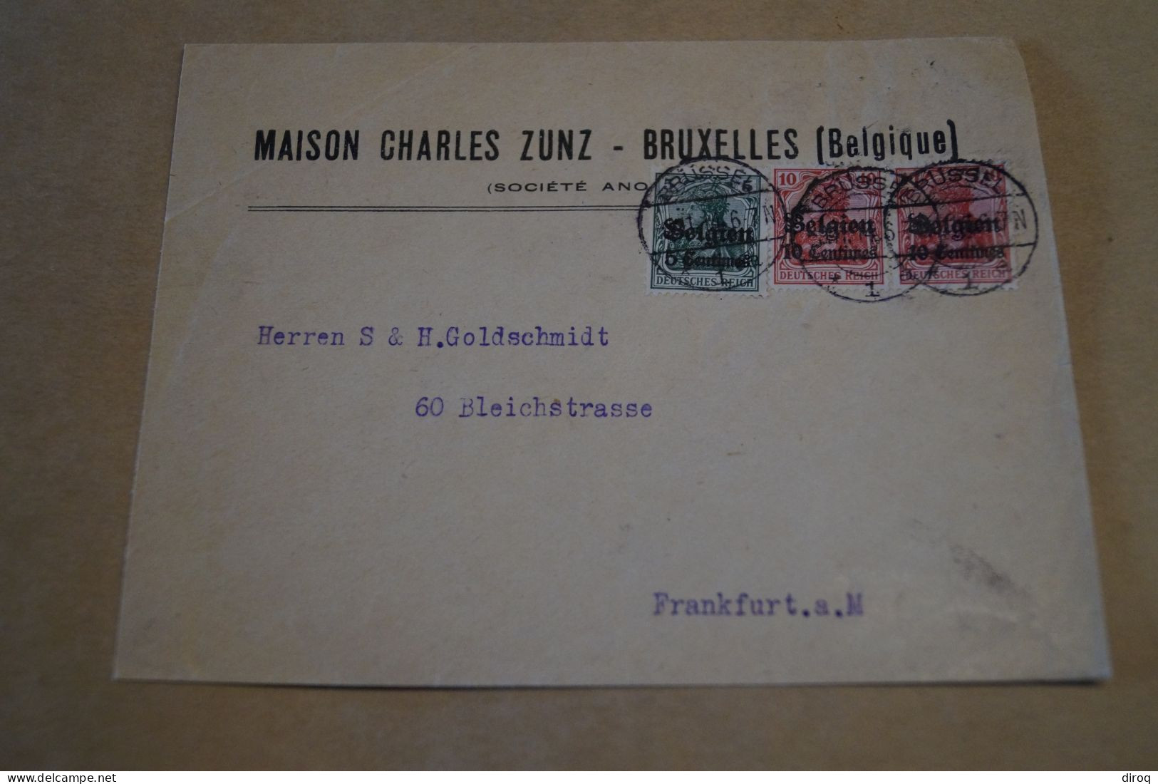 Guerre 14-18,envoi Avec 3 Timbres,courrier Avec Belle Oblitération Militaire,1914 ,censure ,pour Collection - OC38/54 Occupation Belge En Allemagne