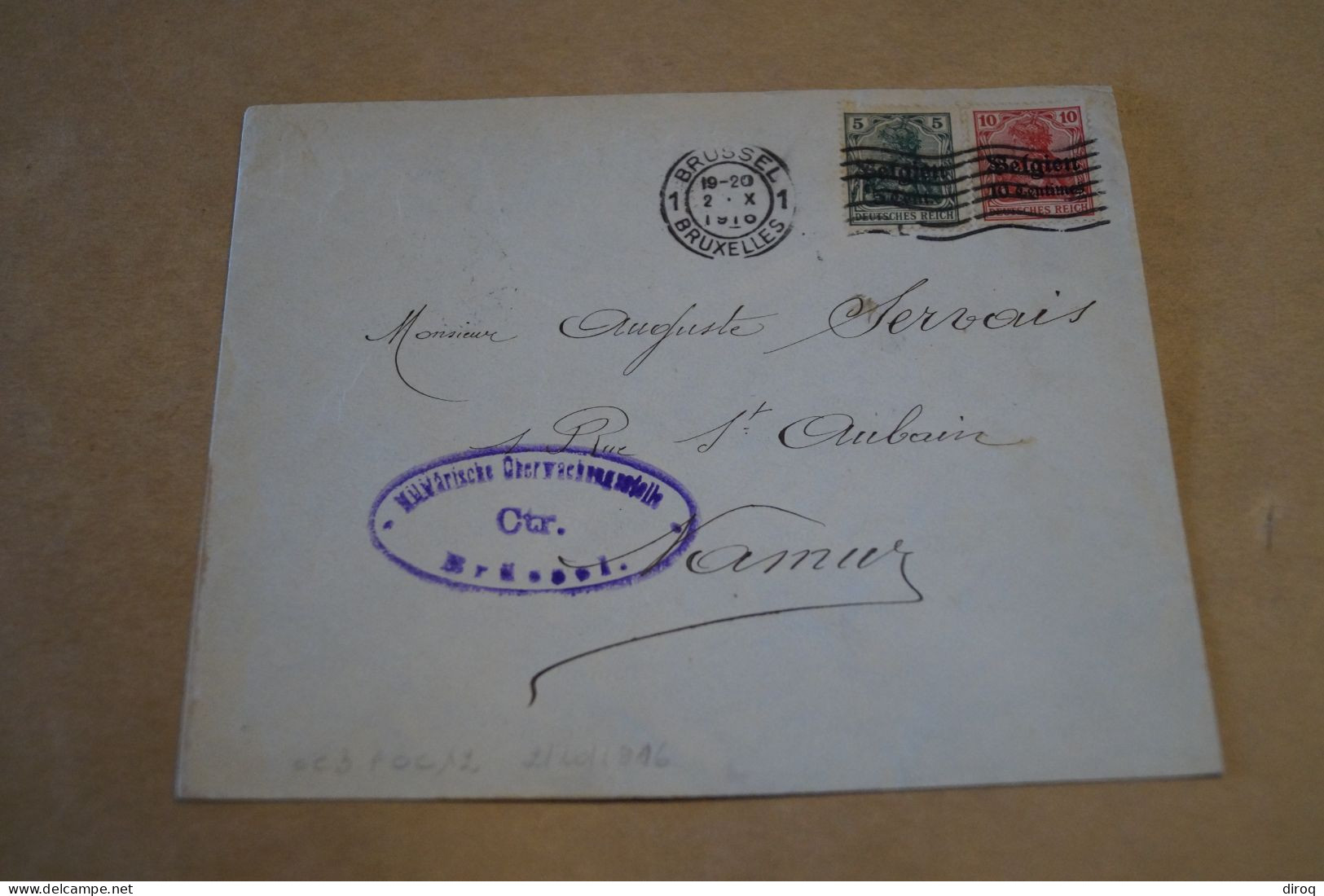 Guerre 14-18,très Bel Envoi,courrier Avec Belle Oblitération Militaire,1916 ,censure ,pour Collection - OC38/54 Occupation Belge En Allemagne