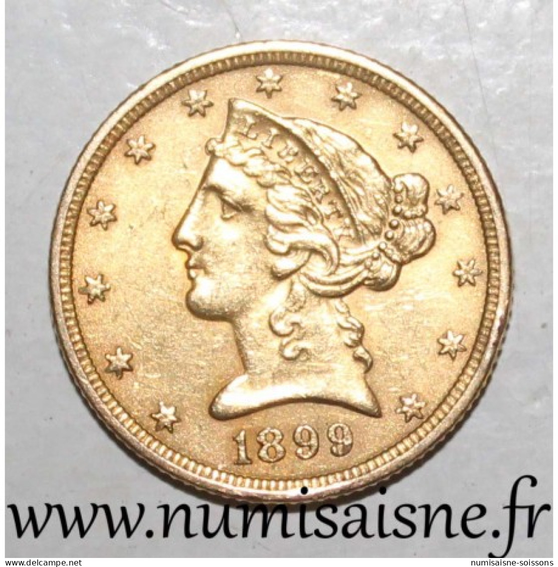 ÉTATS UNIS - KM 101 - 5 DOLLARS 1899 - Philadelphie - LIBERTY - OR - TTB - 5$ - Half Eagles - 1866-1908: Coronet Head (tête Couronnée)