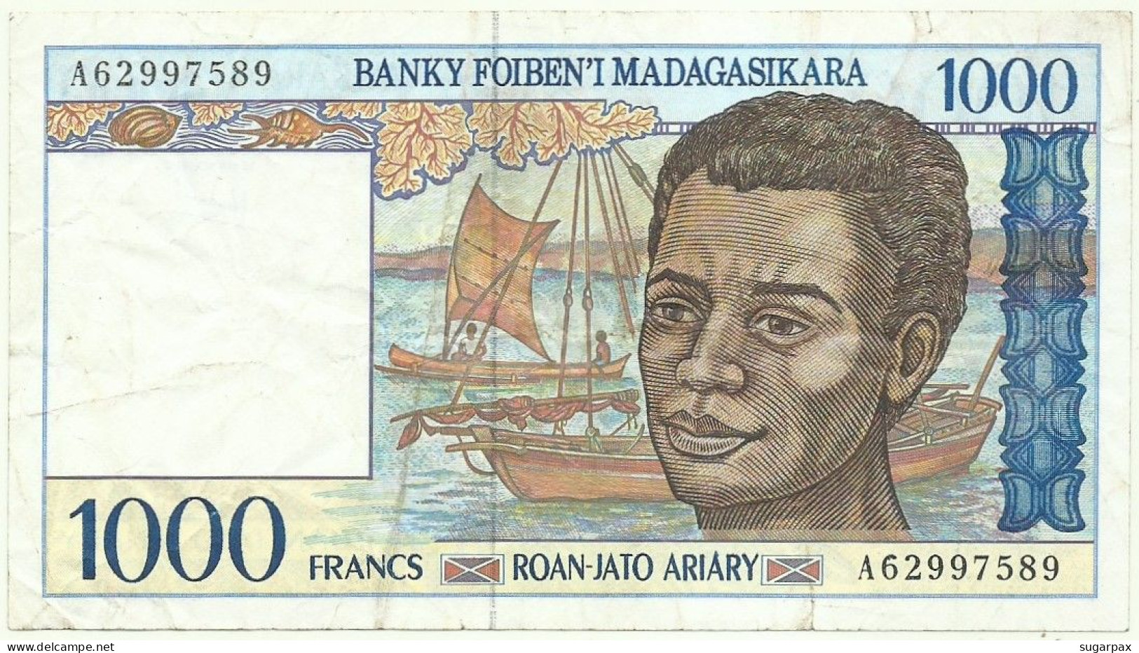 Madagascar - 1000 Francs ( 200 Ariary ) - ND ( 1994 ) - Pick: 76.a - Sign. 4 - Serie A - Madagaskar