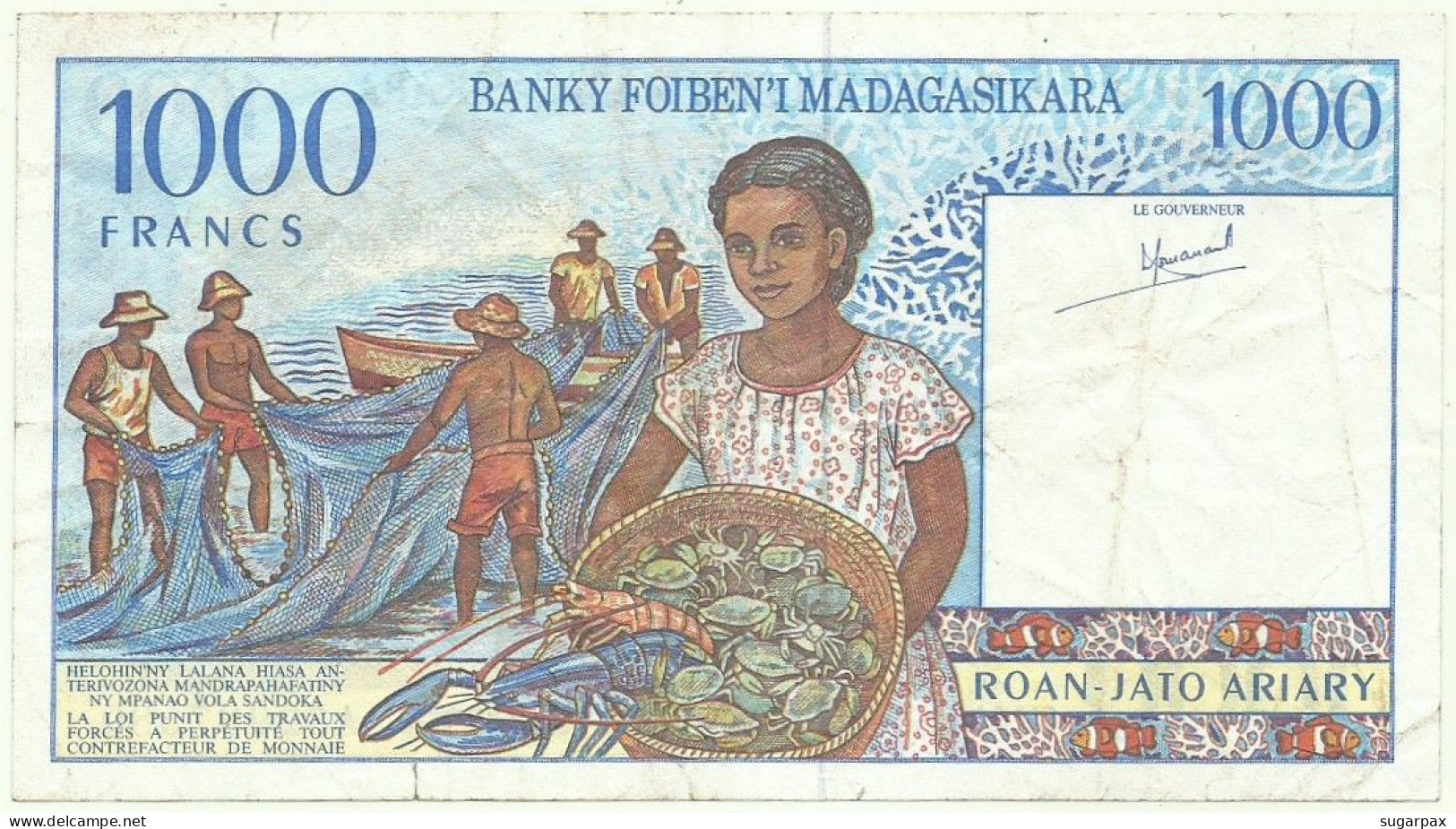 Madagascar - 1000 Francs ( 200 Ariary ) - ND ( 1994 ) - Pick: 76.a - Sign. 4 - Serie A - Madagascar