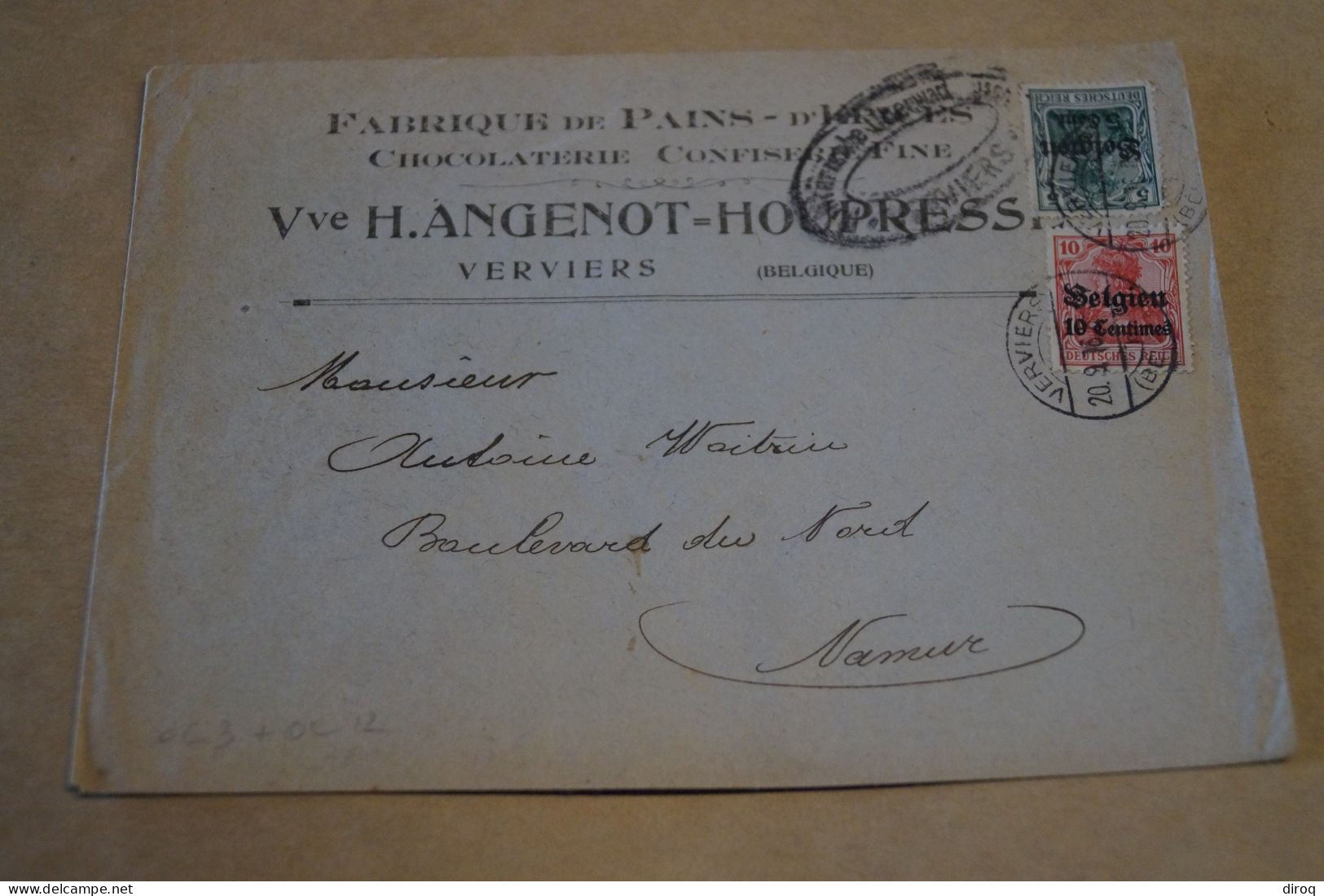 Guerre 14-18,très Bel Envoi,courrier Avec Belle Oblitération Militaire,censure ,pour Collection - OC38/54 Belgian Occupation In Germany