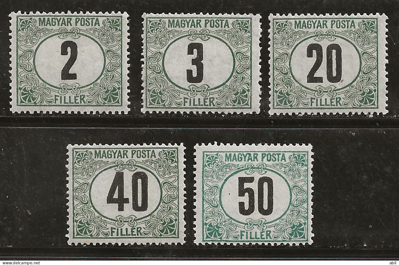 Hongrie 1919-1920 N° Y&T : TT 54 à 58 * - Segnatasse
