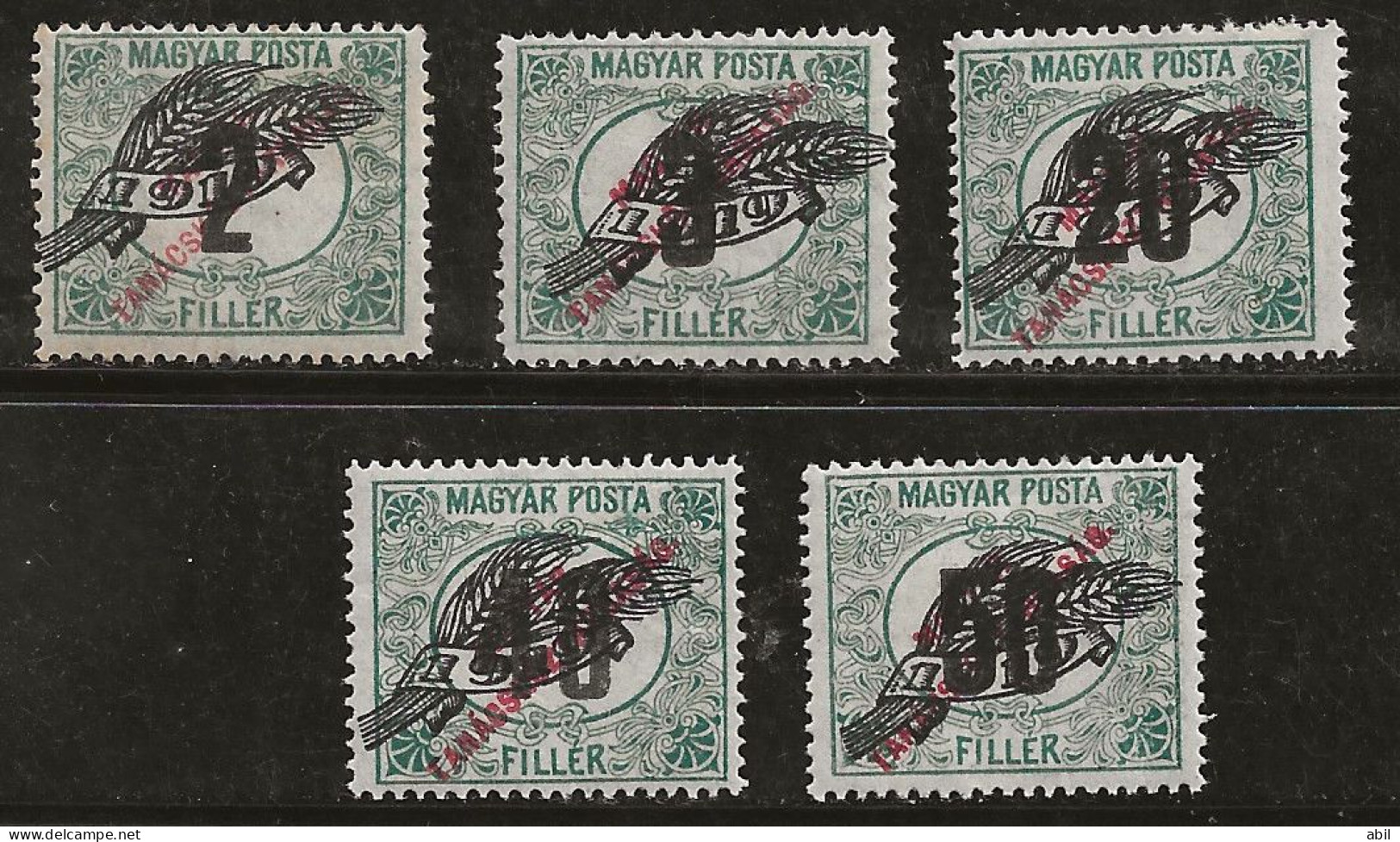 Hongrie 1919-1920 N° Y&T : TT 59 à 64 -61 * - Port Dû (Taxe)