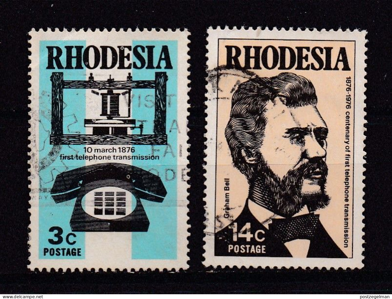 RHODESIA 1976 Used Stamps Telephone Michel Nr. 171-172, Scannr, 455 - Rhodesien (1964-1980)