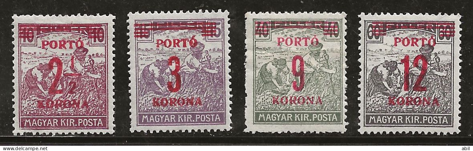 Hongrie 1922 N° Y&T : TT 67 à 70 * - Portomarken