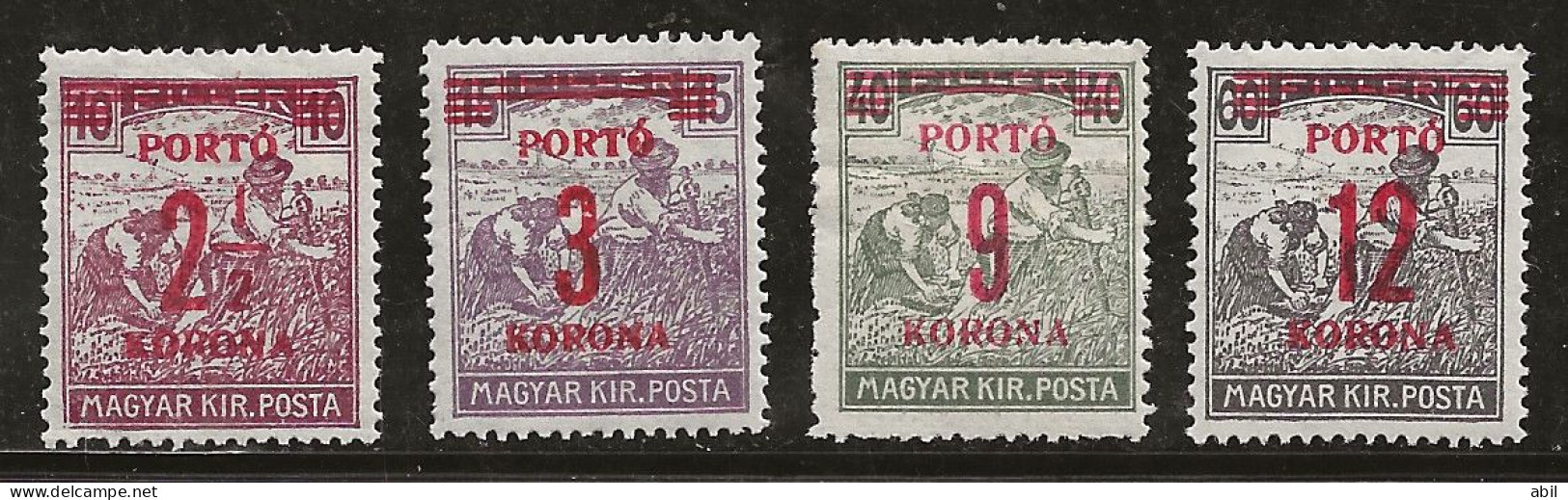 Hongrie 1922 N° Y&T : TT 67 à 70 * - Postage Due